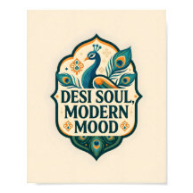 Cartaz Desi Soul Modern Mood Pavão Indiano