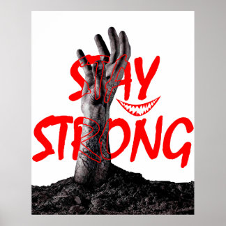 Poster Cartaz: Design de Citação Motivacional Fique Forte