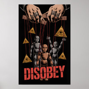 Poster Cartaz Desobedecer Propaganda Notícias Falsas Neoc