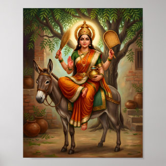Poster Cartaz Devocional Hindu de Sheetla Mata