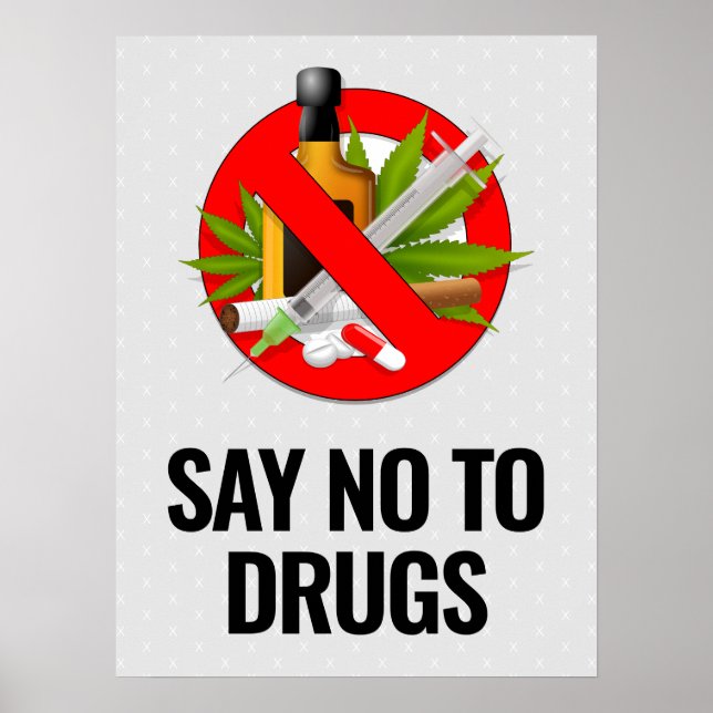 Poster Cartaz Diga Não às Drogas - 46x61cm (Frente)
