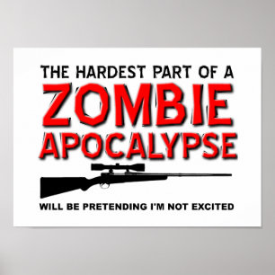 Pôster Cartaz Divertido Apocalipse Zumbi Emocionante