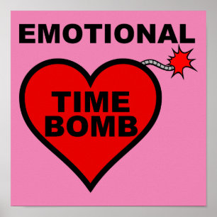 Poster Cartaz Divertido Bomba Relógio Emocional