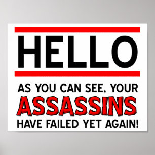 Pôster Cartaz Divertido de Assassinos Falhados