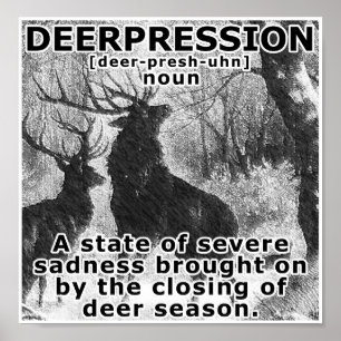 Poster Cartaz Divertido de Caça à Depressão