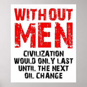 Pôster Cartaz Divertido de Civilização Sem Homens