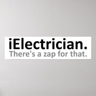 Pôster Cartaz Divertido de Eletricista