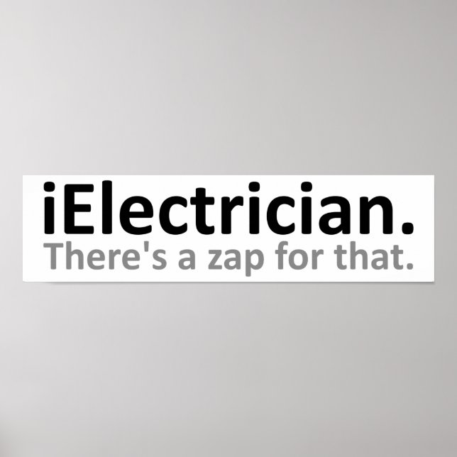 Pôster Cartaz Divertido de Eletricista (Frente)