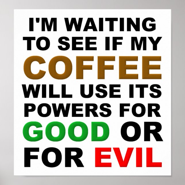 Poster Cartaz Divertido de Escolha de Café (Frente)