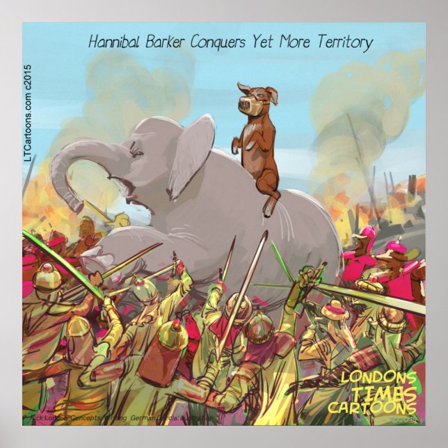 Pôster Cartaz Divertido de Hannibal Barca Conquistando Te (Frente)