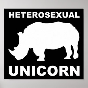 Pôster Cartaz Divertido de Sinal de Rinoceronte Unicórnio
