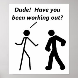 Pôster Cartaz Divertido de Treino do Stickman