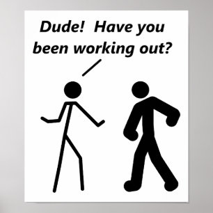 Pôster Cartaz Divertido de Treino do Stickman