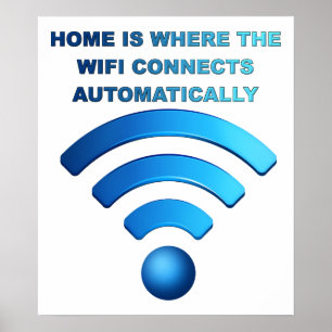 Poster Cartaz Divertido de WiFi Doméstico