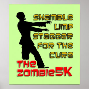 Poster Cartaz Divertido de Zumbi 5K