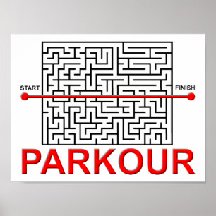 Pôster Cartaz Divertido Labirinto de Parkour