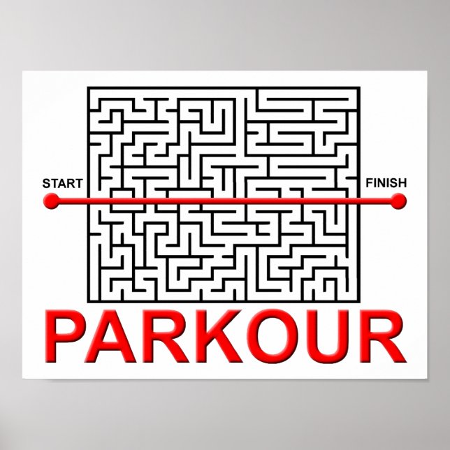 Pôster Cartaz Divertido Labirinto de Parkour (Frente)