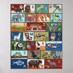Pôster Cartaz do ABC dos Animais