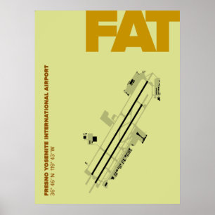 Poster Cartaz do Aeroporto Fresno Yellowstone (FAT)