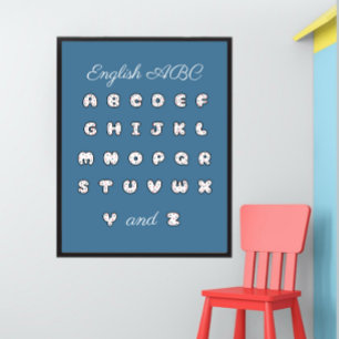 Poster Cartaz do Alfabeto ABC em Inglês para Crianças