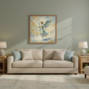 Poster Cartaz do Anjo Celestial em Aquarela