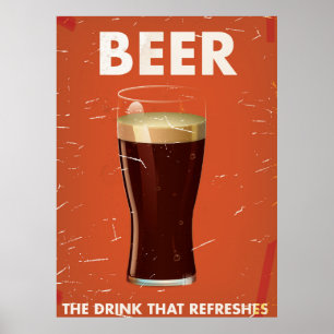 Pôster Cartaz do anúncio publicitário da cerveja do