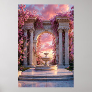 Poster Cartaz do Arco de Mármore da Fonte da Flor de Cere