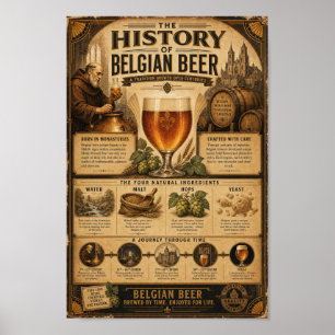 Poster Cartaz do Arquivo do Patrimônio Cervejeiro Belga