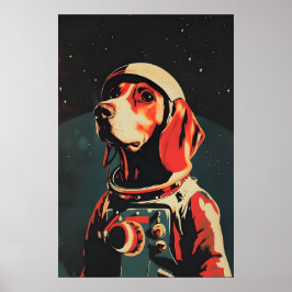 Poster Cartaz do Astronauta Bloodhound, Bloodhound Retro