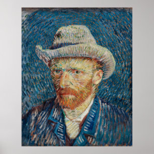 Poster Cartaz do Autorretrato de Van Gogh com Chapéu de F