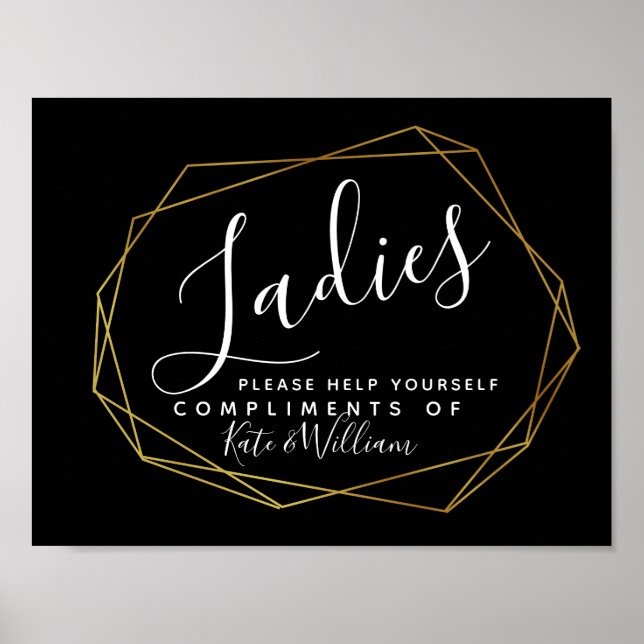 Pôster cartaz do banheiro feminino - geométrico do cesto  (Frente)