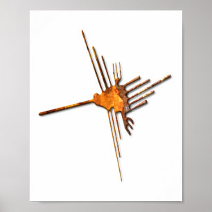 Poster Cartaz do Beija-flor de Nazca enferrujado