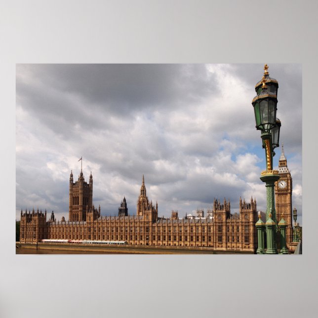 Poster Cartaz do Big Ben e Casas do Parlamento em Londres (Frente)