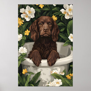 Poster Cartaz do Boykin Spaniel na Banheira, Cachorro Eng