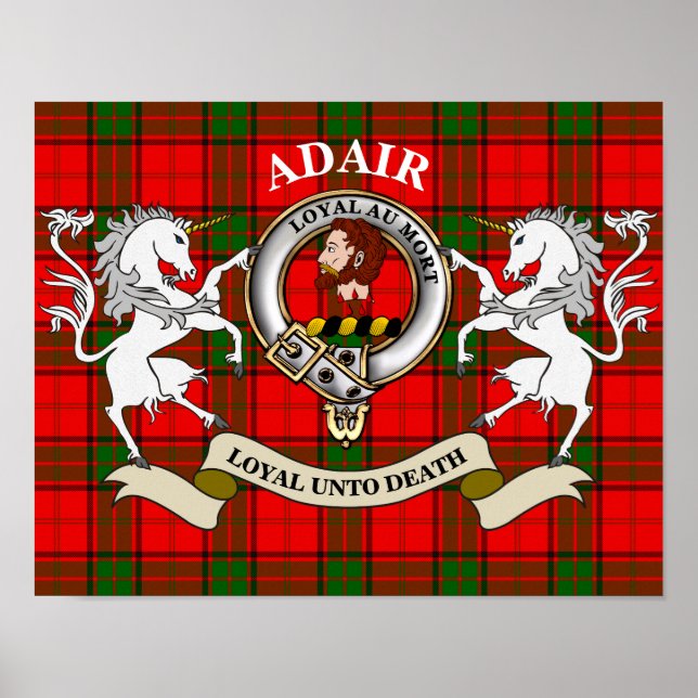 Poster Cartaz do Brasão do Clã Adair (Frente)