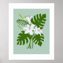 Cartaz do Buquê de Lírio Tropical Monstera