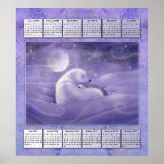 Poster Cartaz do Calendário Anual do Urso Polar 2012