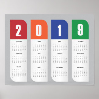 Poster Cartaz do calendário da moda de 2019