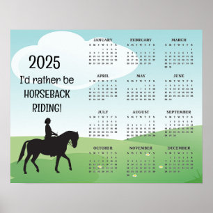 Poster Cartaz do Calendário de 2025 de Montar a Cavalo
