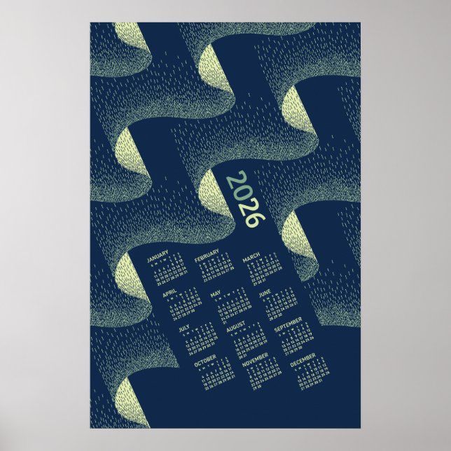 Poster Cartaz do Calendário de 2026 Aurora Boreal (Frente)