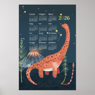 Poster Cartaz do Calendário de 2026 Brachiosaurus