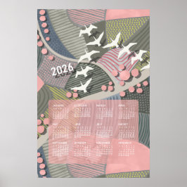 Poster Cartaz do Calendário de 2026 Gansos Paisagem