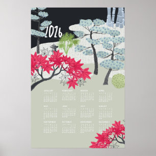 Poster Cartaz do Calendário de 2026 Jardim Japonês