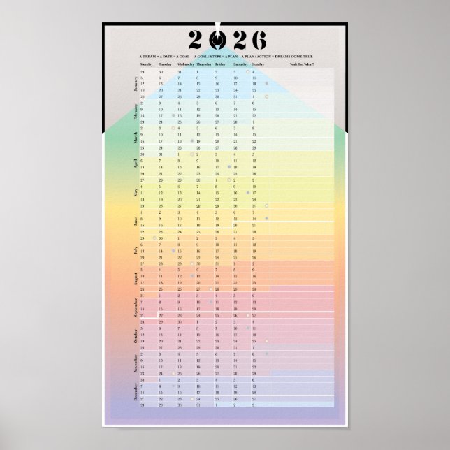 Poster Cartaz do Calendário de 2026 - Planner da Lua (Frente)
