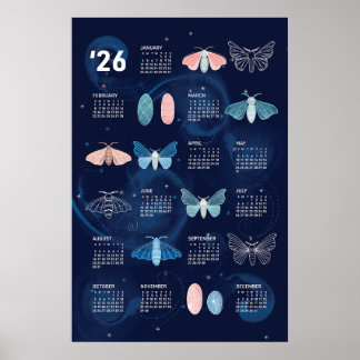 Poster Cartaz do Calendário de 2026 Seta de Seda Galáxia
