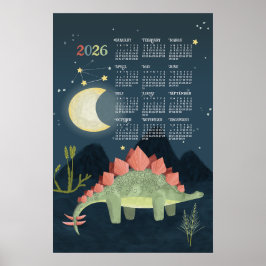 Poster Cartaz do Calendário de 2026 Stegosauro