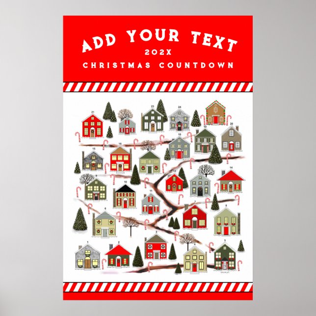 Poster Cartaz do Calendário de Advento de Natal (Frente)