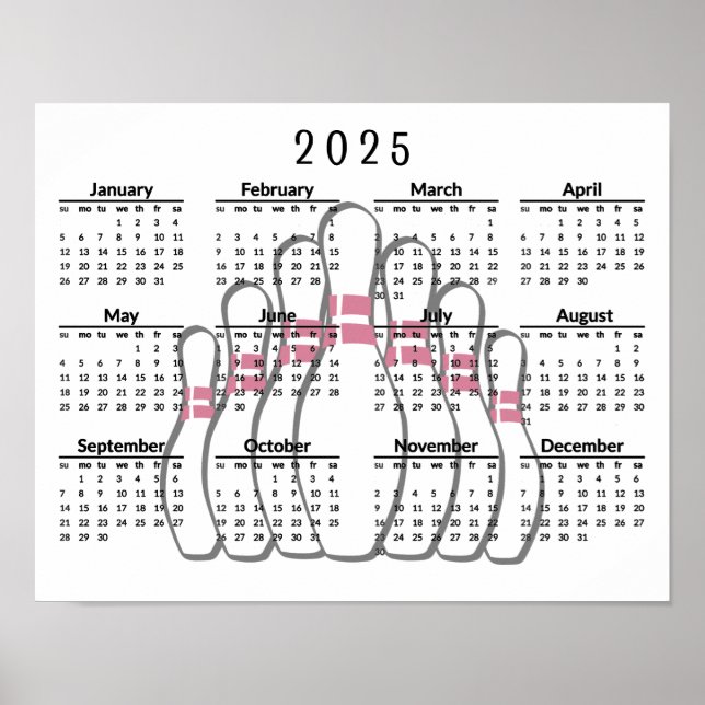 Poster Cartaz do Calendário de Design de Boliche 2025  (Frente)