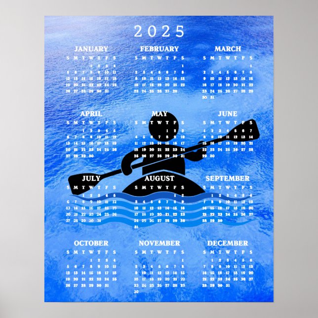 Poster Cartaz do Calendário de Design de Caiaque 2025 (Frente)