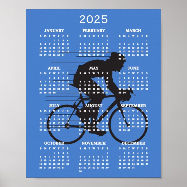 Poster Cartaz do Calendário de Design de Ciclismo 2025 (Frente)